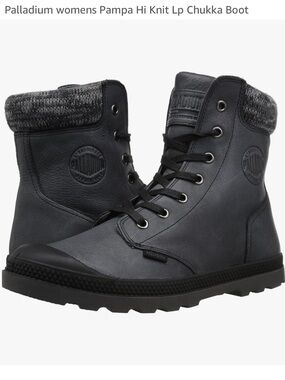 Palladium Gray Knit-Collar Lace-Up Chukka Boots SizeUS8 Like New